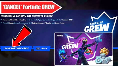 how to cancel crew pack fortnite
